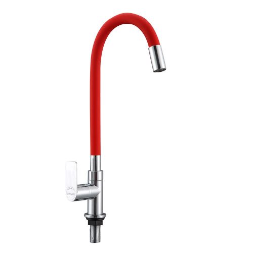 Torneira para Cozinha de Mesa com Bica Móvel Flexível Vermelho