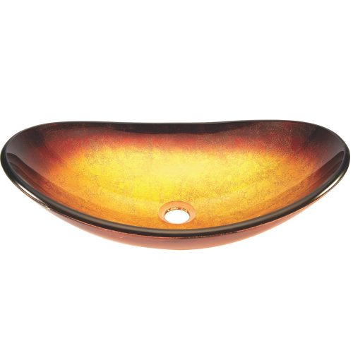 Cuba de Apoio em Vidro 47x30cm Oval Miorca 47 Vermelho