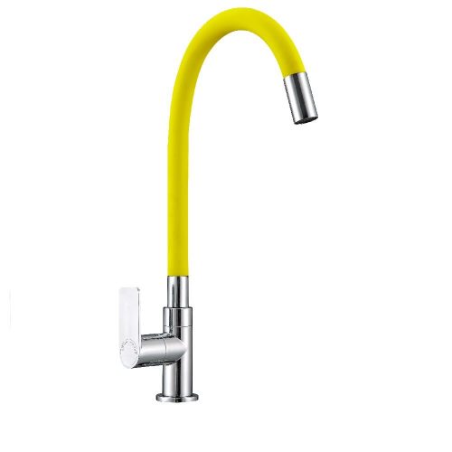 Torneira para Cozinha de Mesa com Bica Móvel Flexível Amarelo