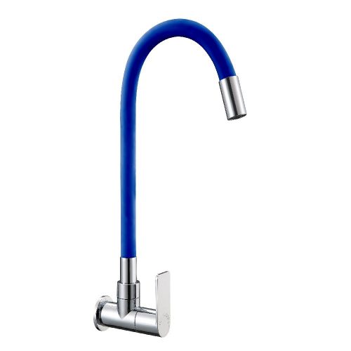 Torneira para Cozinha de Parede com Bica Móvel Flexível Azul